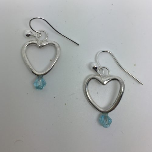 Heart and pearl/gemstone drop earrings