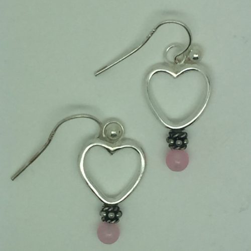 Heart and pearl/gemstone drop earrings